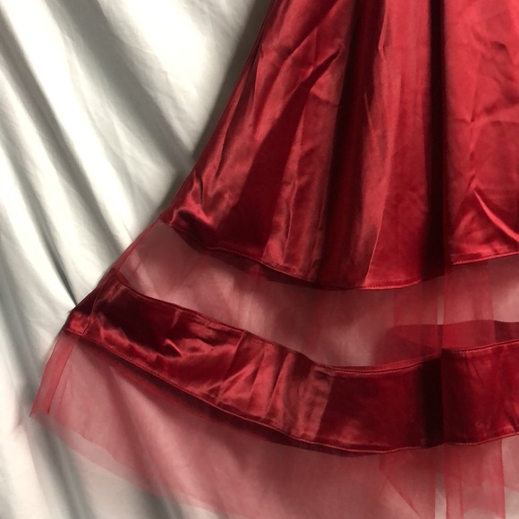 Red sheer Pin up style tulle polyester skirt good condition med - Picture 4 of 15